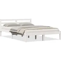 vidaXL Bedframe Wit 225,5 x 165,5 x 69,5 cm Massief vurenhout