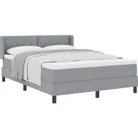 vidaXL Boxspring bed met hoofdeinde Lichtgrijs 200 x 140 cm Stof