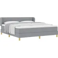 vidaXL Boxspring bed met matras Lichtgrijs 180 x 200 cm Stof