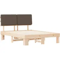 vidaXL Bedframe met Gevoerde Hoofdbord Taupe 160 x 200 cm