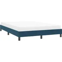 vidaXL Bedframe zonder matras 140x210 cm fluweel donkerblauw
