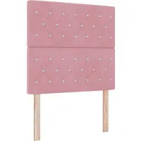 vidaXL LED Hoofdbord met LED-stripverlichting Roze 100 cm Fluweel