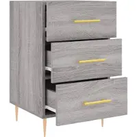vidaXL Nachtkastje 40x40x66 cm bewerkt hout grijs sonoma eikenkleurig