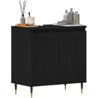 vidaXL Wastafel kabinet voor de badkamer Zwart Eiken 58 x 33 x 60 cm