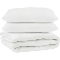 vidaXL Dekbed met kussen 3 pcs Wit Microvezel