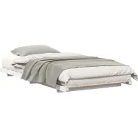 vidaXL Bedframe Wit 80 x 210 cm Massief grenenhout