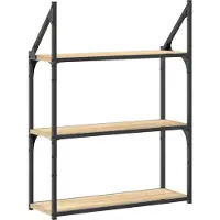 vidaXL Wandrek 3-laags 60x21x78,5 cm bewerkt hout sonoma eikenkleurig