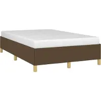 vidaXL Bedframe zonder matras 120x190 cm stof donkerbruin