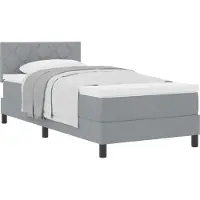 vidaXL Boxspring bed met hoofdeinde Lichtgrijs 100 x 200 cm Stof