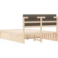 vidaXL Bedframe met Gevoerde Hoofdbord Taupe 150 x 200 cm