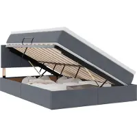 vidaXL Opbergbed met hoofdeinde, donkergrijs, 140 x 200 cm, fluweel