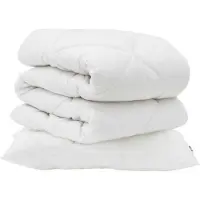 vidaXL Dekbed met kussen 2 st Wit Microvezel