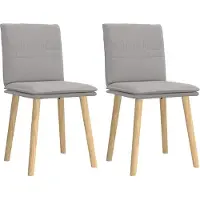 vidaXL Eetkamerstoelen 2 st stof wolk grijs