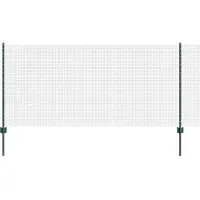 vidaXL gelast draadhek met palen 25 x 1 m Gegalvaniseerd staal Groen