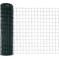 vidaXL Buitenlandse Eurohekken met spijkers 25 x 1,0 m Groen Mesh