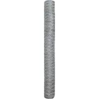 vidaXL Hexagon Hek Zilver 1 x 50 m Gegalvaniseerd staal