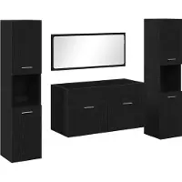 vidaXL Badkamermeubel Set 4 st Zwart Eiken 90 x 38,5 x 46 cm