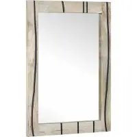 vidaXL Badkamerspiegel Wit 50 x 2,5 x 70 cm Glas en Massief Mango Hout