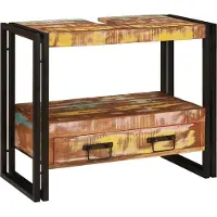 vidaXL Wastafel Kast met lade Multikleur Massief Gerecycleerd Hout