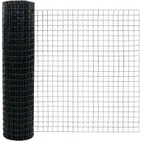 vidaXL Euro-hek met palen 10 x 1 m PVC-Coated Staal Grijs Mesh