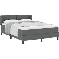 vidaXL Boxspring bed met hoofdeinde Donkergrijs 140 x 190 cm Stof