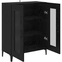 vidaXL Dressoir, zwart, eikenlook, 69,5 x 34 x 90 cm