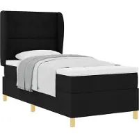 vidaXL Boxspring bed met hoofdeinde Zwart 190 x 90 cm Stof