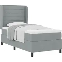 vidaXL Boxspring bed met matras Lichtgrijs 90 x 200 cm Stof