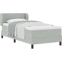 vidaXL Boxspring bed met hoofdeinde Lichtgrijs 90 x 200 cm Fluweel