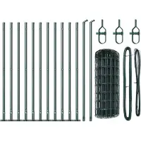 vidaXL Euro-hek met betonnen voetstuk 25 x 0,4 m PVC-Coated Staal Mesh