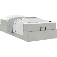 vidaXL Bedframe met matras 2 st Lichtgrijs Fluweel