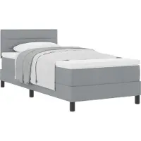 vidaXL Boxspring bed met hoofdeinde Lichtgrijs 80 x 200 cm Stof
