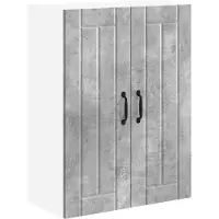 vidaXL Wandglas Kasten LUCCA Betongrijs 60 x 31 x 80 cm Bewerkt hout