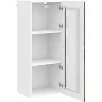 vidaXL Wandglas Kasten PORTO Bruin Eiken 40 x 31 x 100 cm Bewerkt hout