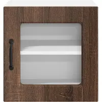 vidaXL Wandkast met glazen deuren, model PORTO, bruin, met eikenhoutlook, 40 x 31 x 40 cm