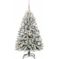 vidaXL Kunstkerstboom met 150 LED Groen en Wit 120 cm PVC en Metalen