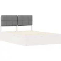 vidaXL Bedframe met gestoffeerde hoofdbord, lichtgrijs, 160 x 200 cm