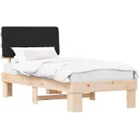 vidaXL Bedframe met gestoffeerd hoofdeinde, zwart, 80 x 200 cm