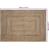 vidaXL Vloerkleden Naturel en Zwart 200 x 290 cm Jute