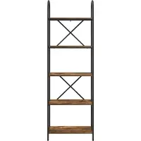 vidaXL Boekenplank 5-laags 60 x 30 x 183 cm Bewerkt hout Rook Eiken