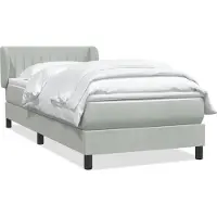 vidaXL Boxspring met matras fluweel lichtgrijs 80x210 cm
