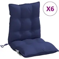 vidaXL Stoelkussens 6 st lage rug oxford stof marineblauw
