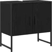 vidaXL Badkamermeubel Set 2 st Zwart 60 x 33 x 60 cm Bewerkt hout