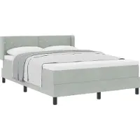 vidaXL Boxspring bed met hoofdeinde Lichtgrijs 190 x 140 cm Fluweel
