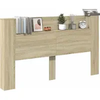 vidaXL Opslag hoofdeinde met LED Sonoma Eiken Bewerkt hout