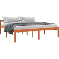 vidaXL Bedframe Wasbruin 200 x 200 cm Massief grenenhout