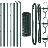 vidaXL Euro-hek met grondbevestiging 10 x 0,8 m PVC-Coated Staal Groen