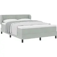 vidaXL Boxspringbed met hoofdeinde, lichtgrijs, 140 x 200 cm, fluweel