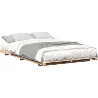 vidaXL Bedframe Bruin 135 x 190 cm Massief grenenhout