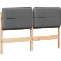 vidaXL Gestoffeerd hoofdbord met hoofdeinde Bruin en Lichtgrijs 150 cm